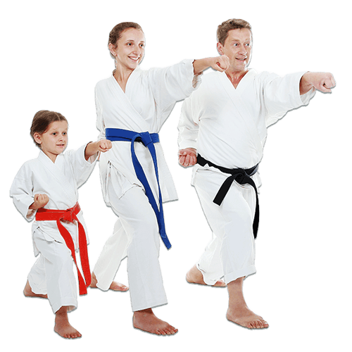 Martial Arts Lessons for Families in Burlington NJ - Man and Daughters Family Punching Together
