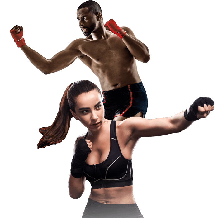 Mixed Martial Arts Lessons for Adults in Burlington NJ - Man and Woman Punching Hooks